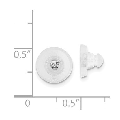 Silicone Sliders 14k White Gold Disk 1 Pair