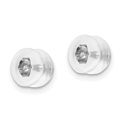 Silicone Sliders 14k White Gold Screwback Mushroom 1 Pair