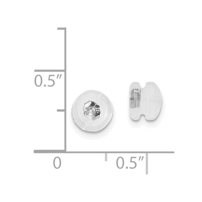 Silicone Sliders 14k White Gold Screwback Mushroom 1 Pair