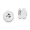 Silicone Sliders 14k White Gold Screwback Mushroom 1 Pair