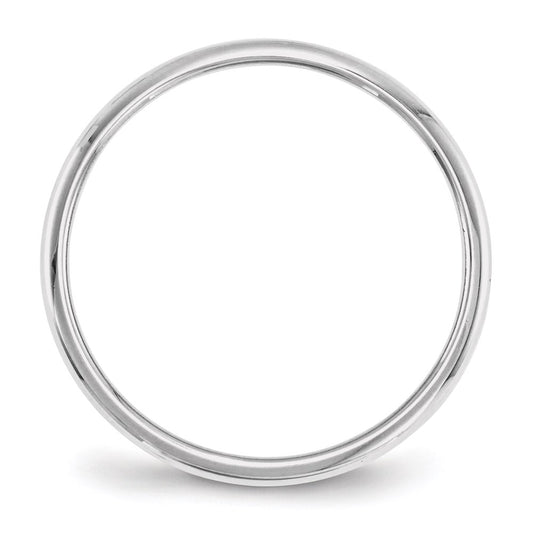 14k White Gold 2mm Half-Round Wedding Band Size 7