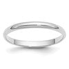 14k White Gold 2mm Half-Round Wedding Band Size 7