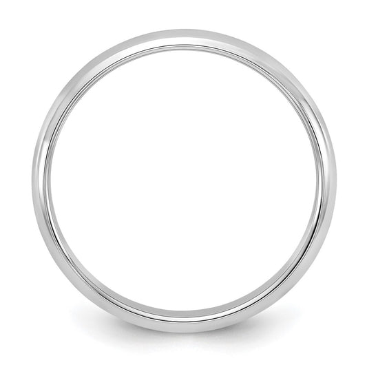 14k White Gold 3mm Half-Round Wedding Band Size 5