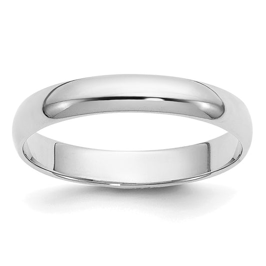 14k White Gold 3mm Half-Round Wedding Band Size 5