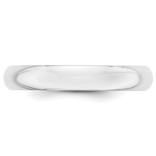14k White Gold 4mm Half-Round Wedding Band Size 8