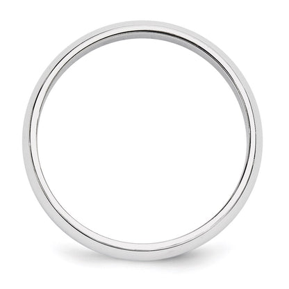 14k White Gold 5mm Half-Round Wedding Band Size 12