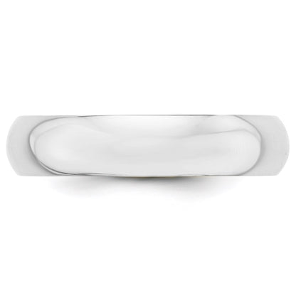 14k White Gold 5mm Half-Round Wedding Band Size 12