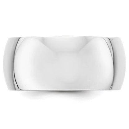 14k White Gold 10mm Half Round Wedding Band Size 12.5