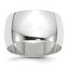 10k White Gold 12mm Half Round Wedding Band Size 9