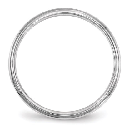 14k White Gold 2.5mm Half Round with Edge Wedding Band Size 5