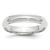 14k White Gold 4mm Half Round with Edge Wedding Band Size 8