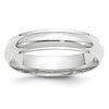 14k White Gold 5mm Half Round with Edge Wedding Band Size 10