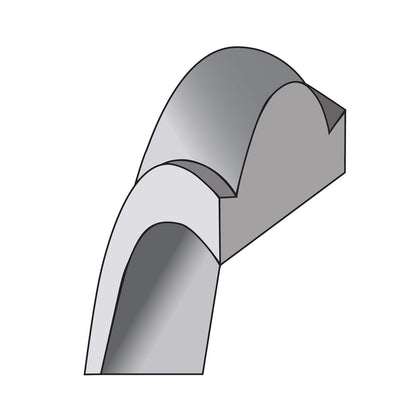 10k White Gold 5mm Half Round with Edge Wedding Band Size 7.5