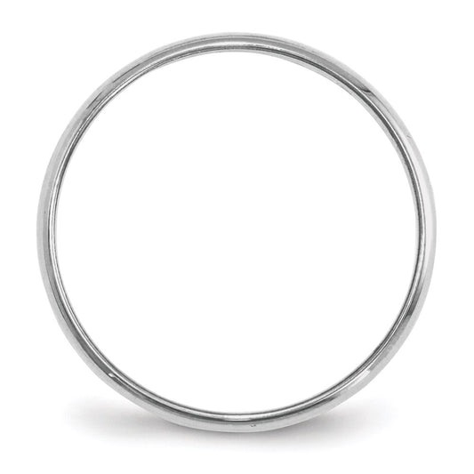 14k White Gold 2mm Lightweight Half Round Wedding Band Size 11