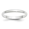 14k White Gold 2.5mm Lightweight Half Round Wedding Band Size 7