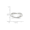 14k White Gold 3mm Lightweight Half Round Wedding Band Size 12
