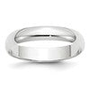 14k White Gold 4mm Lightweight Half Round Wedding Band Size 13