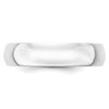 14k White Gold 5mm Lightweight Half Round Wedding Band Size 10.5