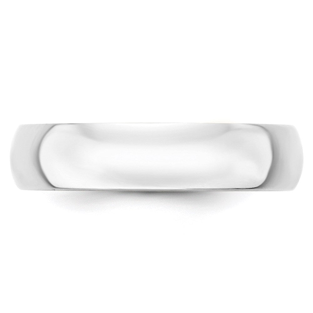 14k White Gold 5mm Lightweight Half Round Wedding Band Size 5