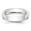14k White Gold 5mm Lightweight Half Round Wedding Band Size 7