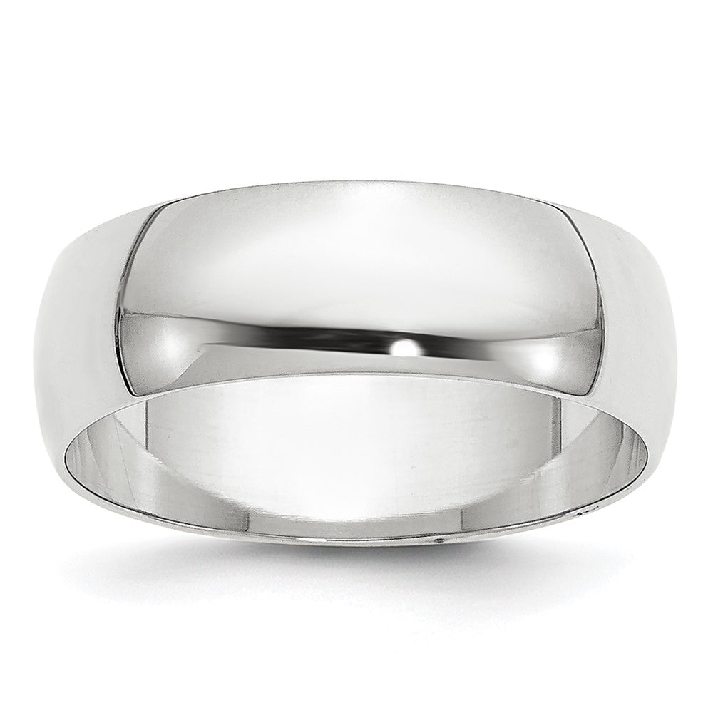 14k White Gold 6mm Lightweight Half Round Wedding Band Size 9