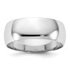 10k White Gold 7mm Lightweight Half Round Wedding Band Size 7