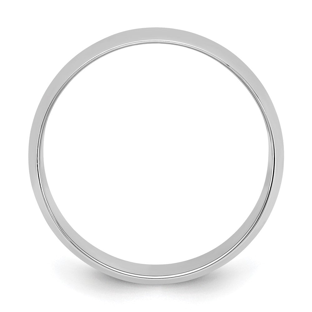 14k White Gold 8mm Lightweight Half Round Wedding Band Size 9.5