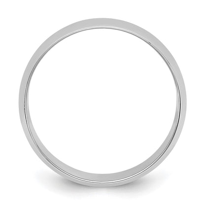 10k White Gold 8mm Lightweight Half Round Wedding Band Size 7.5