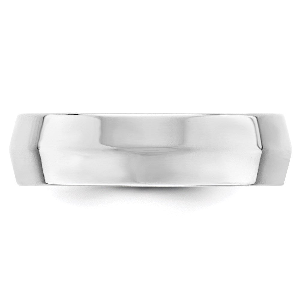 14k White Gold 6mm Knife Edge Comfort Fit Wedding Band Size 11