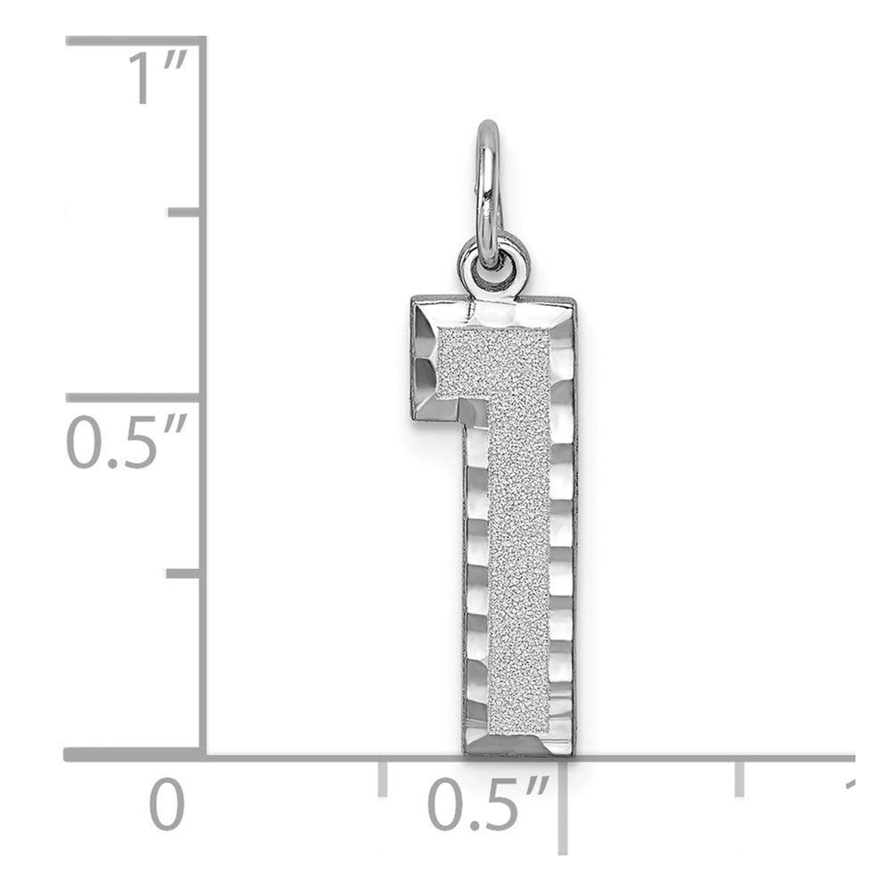 14kw Large Brushed Diamond-cut  Number 1 Charm