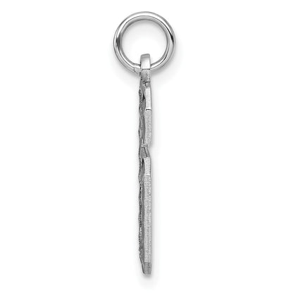 14kw Large Brushed Diamond-cut  Number 6 Charm