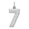 14kw Large Brushed Diamond-cut  Number 7 Charm