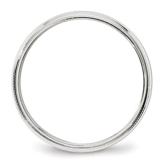 14k White Gold 4mm Milgrain Half Round Wedding Band Size 10