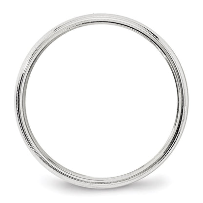 14k White Gold 4mm Milgrain Half Round Wedding Band Size 9