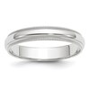 14k White Gold 4mm Milgrain Half Round Wedding Band Size 10