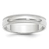 14k White Gold 5mm Milgrain Half Round Wedding Band Size 6