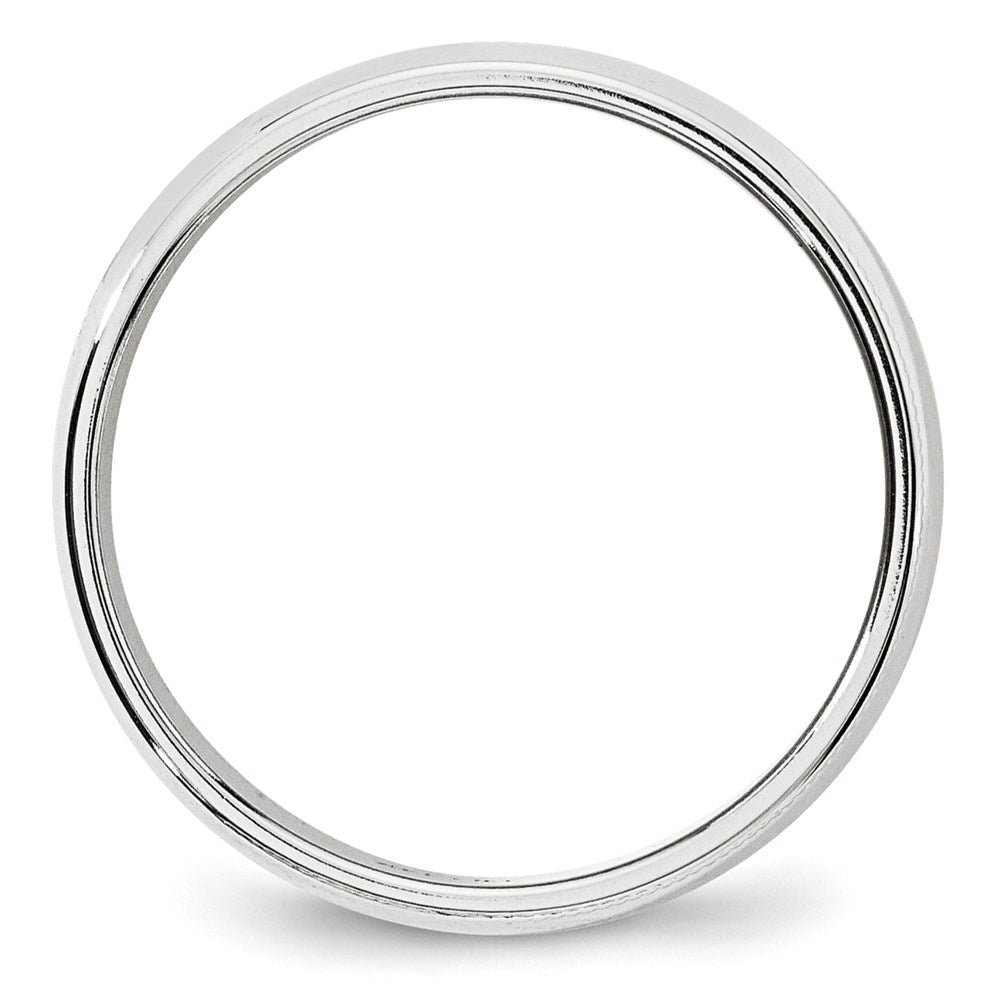 14k White Gold 6mm Milgrain Half Round Wedding Band Size 5