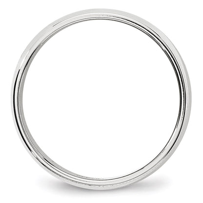 14k White Gold 6mm Milgrain Half Round Wedding Band Size 12