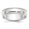 14k White Gold 6mm Milgrain Half Round Wedding Band Size 4