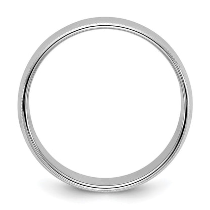 10k White Gold 8mm Milgrain Half Round Wedding Band Size 7