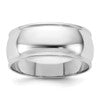 14k White Gold 8mm Milgrain Half Round Wedding Band Size 9