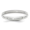 14k White Gold 3mm Milgrain Half Round Comfort Fit Wedding Band Size 5