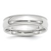 14k White Gold 6mm Milgrain Half Round Comfort Fit Wedding Band Size 12