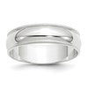 14k White Gold 6mm Lightweight Milgrain Half Round Wedding Band Size 8