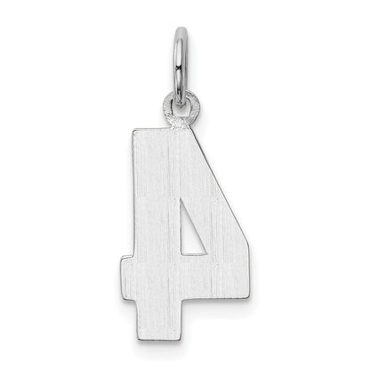 14kw  Medium Polished Number 4 Charm