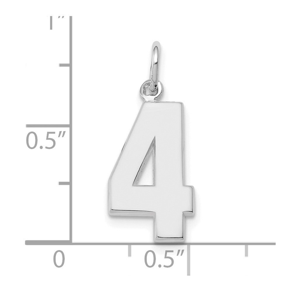 14kw  Medium Polished Number 4 Charm
