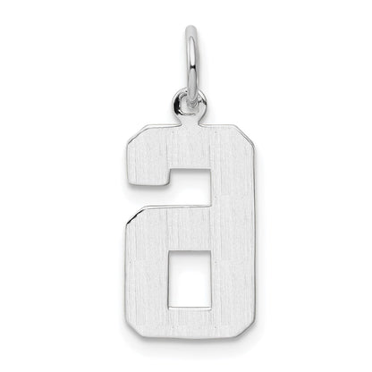 14kw Medium Polished Number 6 Charm