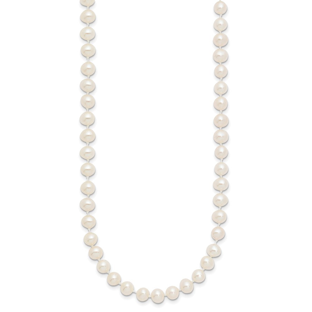 10k 5-6mm White Near-Round Freshwater Cultured Pearl 24 inch Necklace
