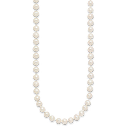 10k 5-6mm White Near-Round Freshwater Cultured Pearl 18 inch Necklace