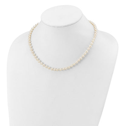 10k 5-6mm White Near-Round Freshwater Cultured Pearl 16 inch Necklace